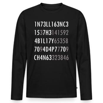 Intelligence-Citation de science intelligence nerd - T-shirt manches longues Premium bio Homme - noir - Devant - Nico (187cm)
