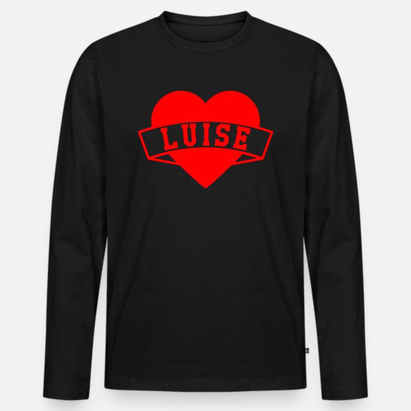 Luise Herzen - Männer Premium Bio Langarmshirt - Schwarz