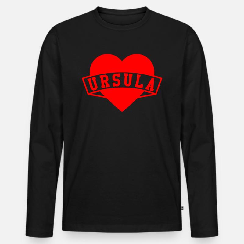 Ursula Herzen - Männer Premium Bio Langarmshirt - Schwarz