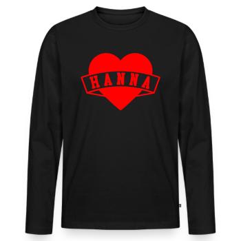 Hanna Herzen - T-shirt manches longues Premium bio Homme - noir - Devant - Nico (187cm)