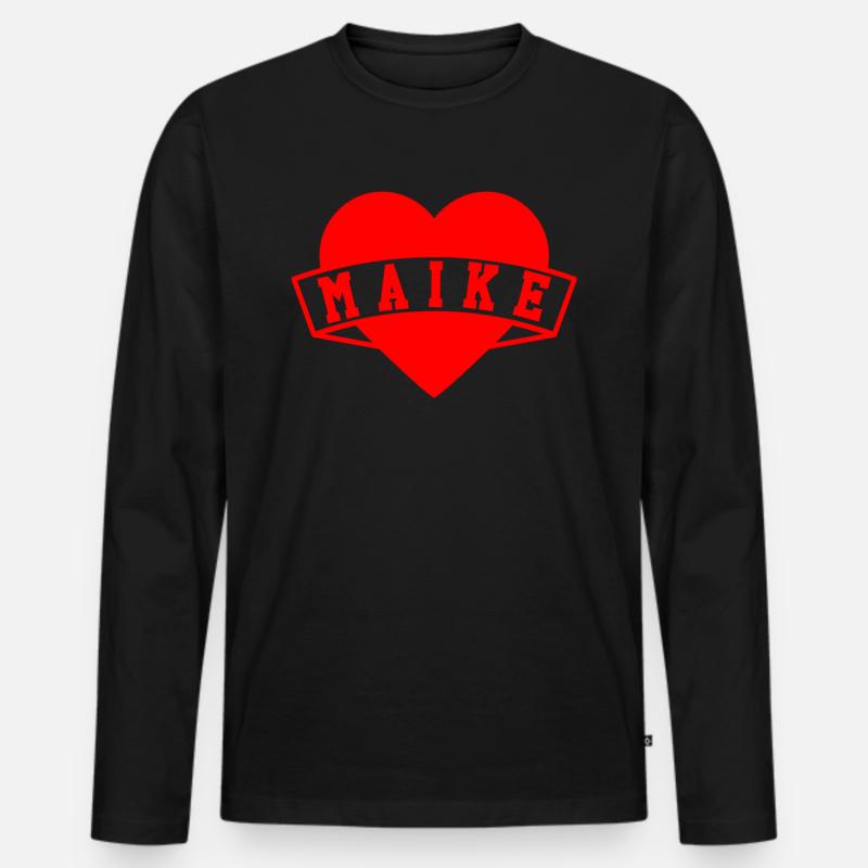Maike Herzen - Männer Premium Bio Langarmshirt - Schwarz