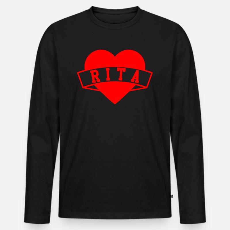 Rita Herzen - Männer Premium Bio Langarmshirt - Schwarz