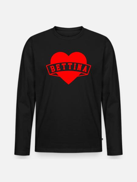 Bettina - Männer Premium Bio Langarmshirt - Schwarz