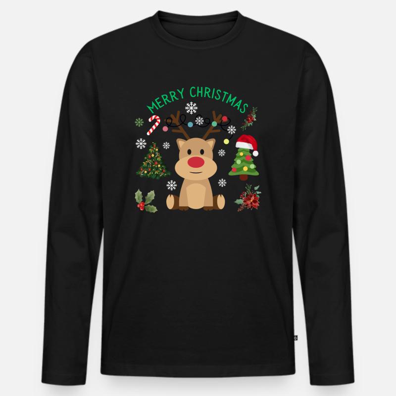 Glædelig jul, fejr med glæde - Premium økologisk langærmet T-shirt til mænd - sort