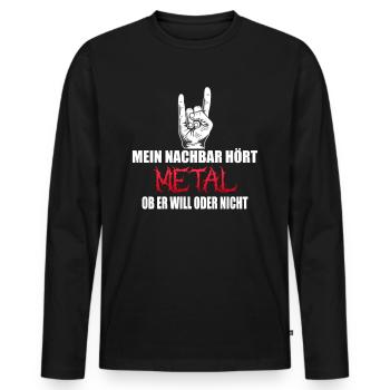 Heavy Metal Musik Metaller lustiges Geschenk - Männer Premium Bio Langarmshirt - Schwarz - Vorne - Nico (187cm)