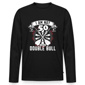 Fléchettes fléchettes - Je suis un taureau double - T-shirt manches longues Premium bio Homme - noir - Devant - Nico (187cm)