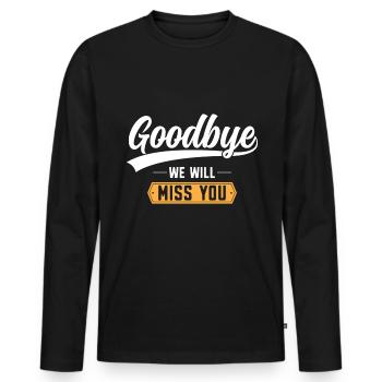 Farewell gift colleagues Job change - Men's Premium Organic Long Sleeve Shirt - black - Front - Nico (187cm)