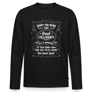 Abschiedsgeschenk Kollegen Jobwechsel - Männer Premium Bio Langarmshirt - Schwarz - Vorne - Nico (187cm)