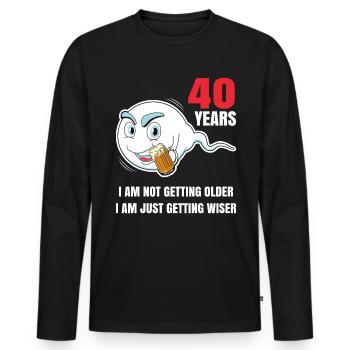 40. Geburtstag Geburtstagsgeschenk 40 Jahre - Männer Premium Bio Langarmshirt - Schwarz - Vorne - Nico (187cm)
