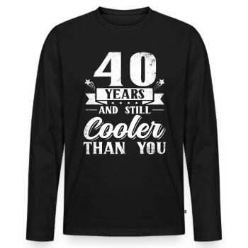 40th birthday birthday gift 40 years - Men's Premium Organic Long Sleeve Shirt - black - Front - Nico (187cm)