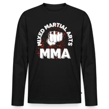 MMA Mixed Martial Arts Geschenk - Männer Premium Bio Langarmshirt - Schwarz - Vorne - Nico (187cm)