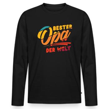 Bester Opa - Männer Premium Bio Langarmshirt - Schwarz - Vorne - Nico (187cm)