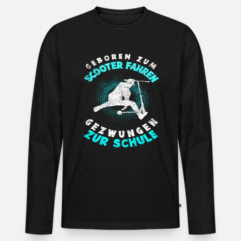 Stunt Scooter Schule - Männer Premium Bio Langarmshirt - Schwarz