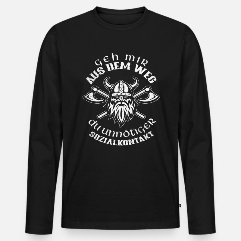 Wikinger - Männer Premium Bio Langarmshirt - Schwarz