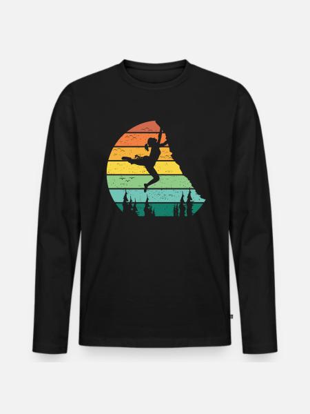 Bouldering Athlete - Men's Premium Organic Long Sleeve Shirt - black