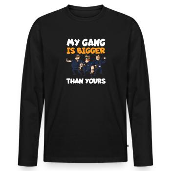 Police Officer Gang Is Bigger Yours - Men's Premium Organic Long Sleeve Shirt - black - Front - Nico (187cm)