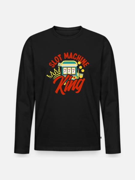 Spielautomaten König Glückspsiel - Männer Premium Bio Langarmshirt - Schwarz