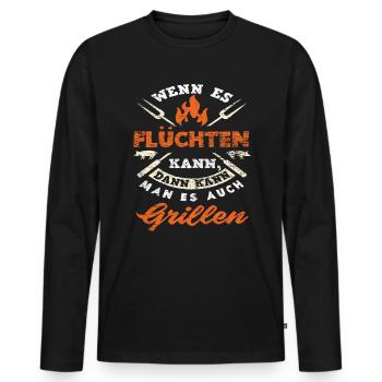 Grillen Spruch Grill Griller - Männer Premium Bio Langarmshirt - Schwarz - Vorne - Nico (187cm)