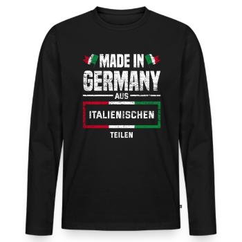 Italien Italiener - Männer Premium Bio Langarmshirt - Schwarz - Vorne - Nico (187cm)