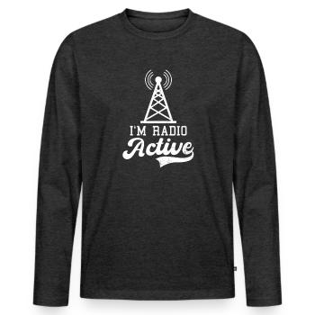 Amateurfunk Aktivfunk - Männer Premium Bio Langarmshirt - Anthrazit meliert - Vorne - Nico (187cm)