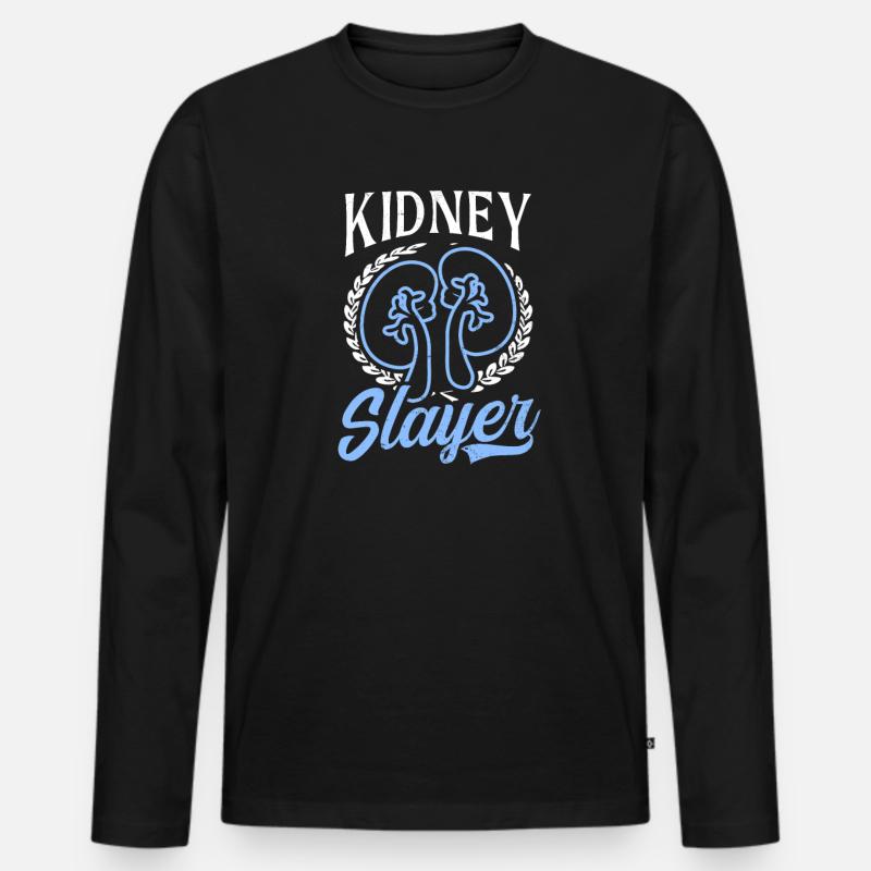 Dialysis Tech Nierenjäger - Männer Premium Bio Langarmshirt - Schwarz