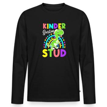Premier jour d’école Kindergarten Stud - T-shirt manches longues Premium bio Homme - noir - Devant - Nico (187cm)