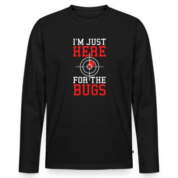 Bug Exterminator hier für die Bugs - Männer Premium Bio Langarmshirt - Schwarz - Vorne - Nico (187cm)