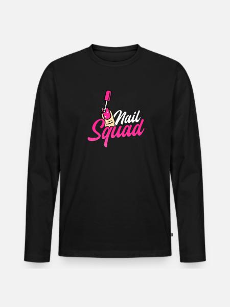 Nail Tech Nail Squad - T-shirt manches longues Premium bio Homme - noir