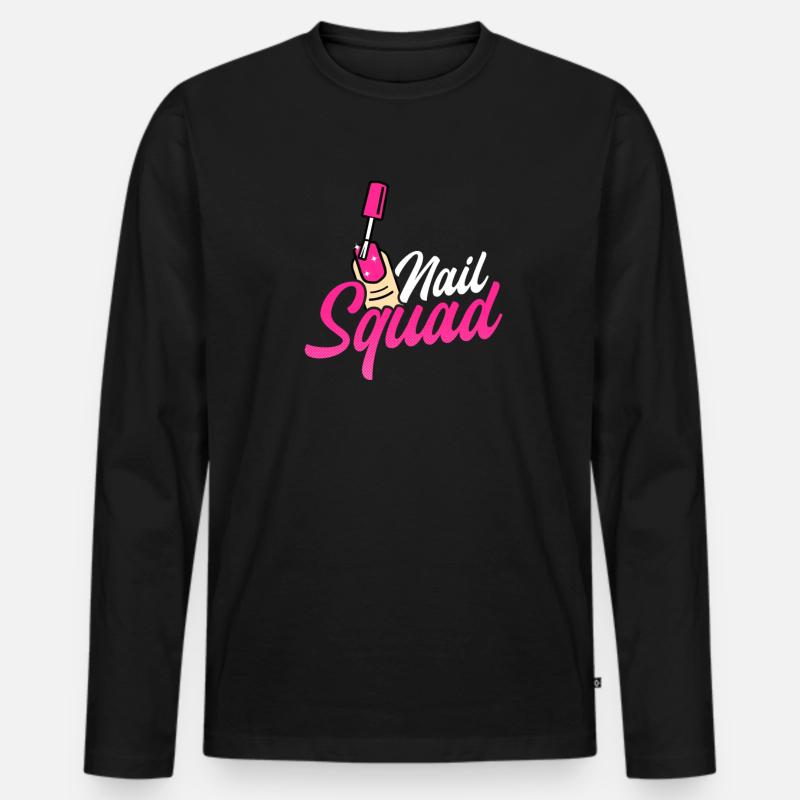 Nail Tech Nail Squad - Männer Premium Bio Langarmshirt - Schwarz