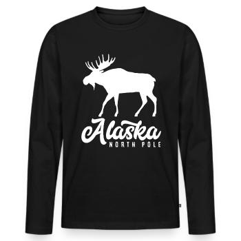 Alaska North Pole - Men's Premium Organic Long Sleeve Shirt - black - Front - Nico (187cm)
