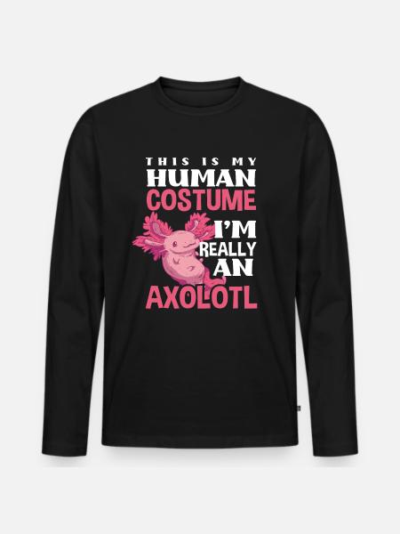 Axolotl Costume - Men's Premium Organic Long Sleeve Shirt - black