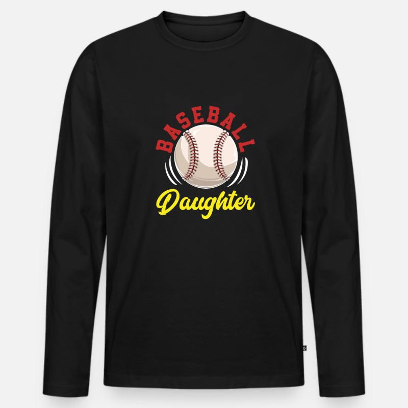 Baseball Tochter - Männer Premium Bio Langarmshirt - Schwarz