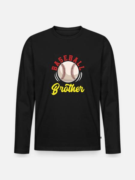 Brother Baseball - Men's Premium Organic Long Sleeve Shirt - black