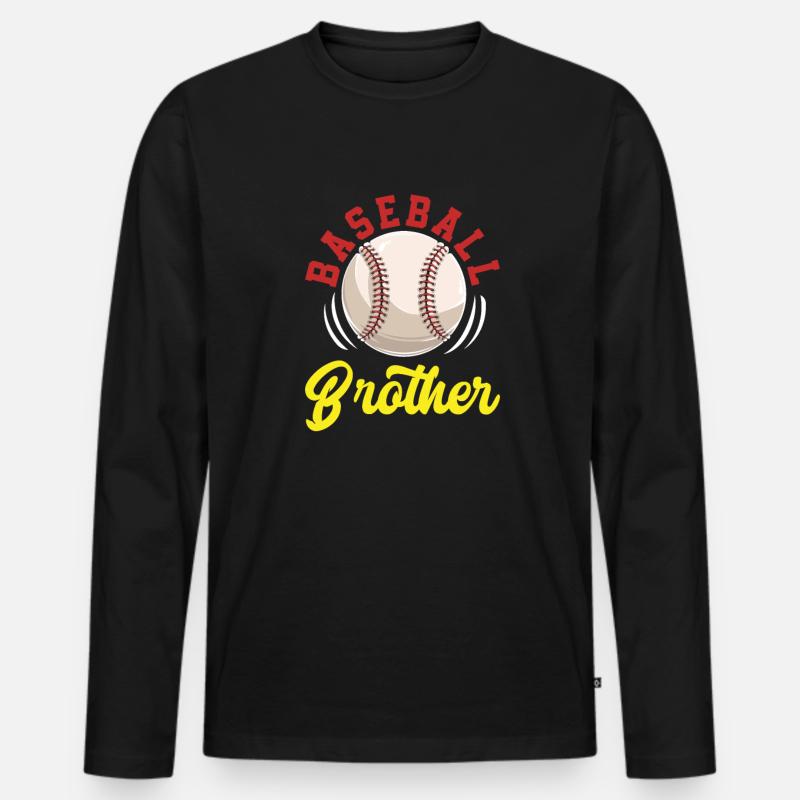 Bruder Baseball - Männer Premium Bio Langarmshirt - Schwarz