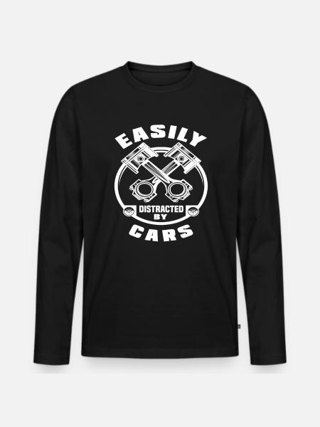 Voitures de mécanique automobile - T-shirt manches longues Premium bio Homme - noir