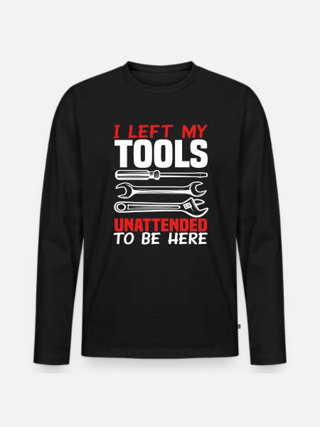 Car Mechanic Tools - Men's Premium Organic Long Sleeve Shirt - black