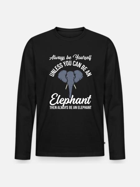 Elephant Saying - Men's Premium Organic Long Sleeve Shirt - black