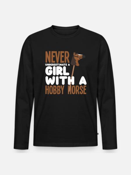 Fille Hobby Cheval Hobby Équitation - T-shirt manches longues Premium bio Homme - noir