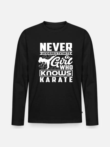 Karate Mädchen Geschenk - Männer Premium Bio Langarmshirt - Schwarz