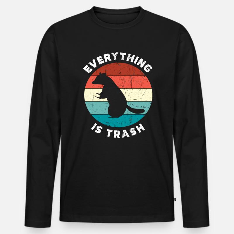 Waschbär Müll - Männer Premium Bio Langarmshirt - Schwarz