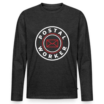 Postal officials - Men's Premium Organic Long Sleeve Shirt - heather anthracite - Front - Nico (187cm)