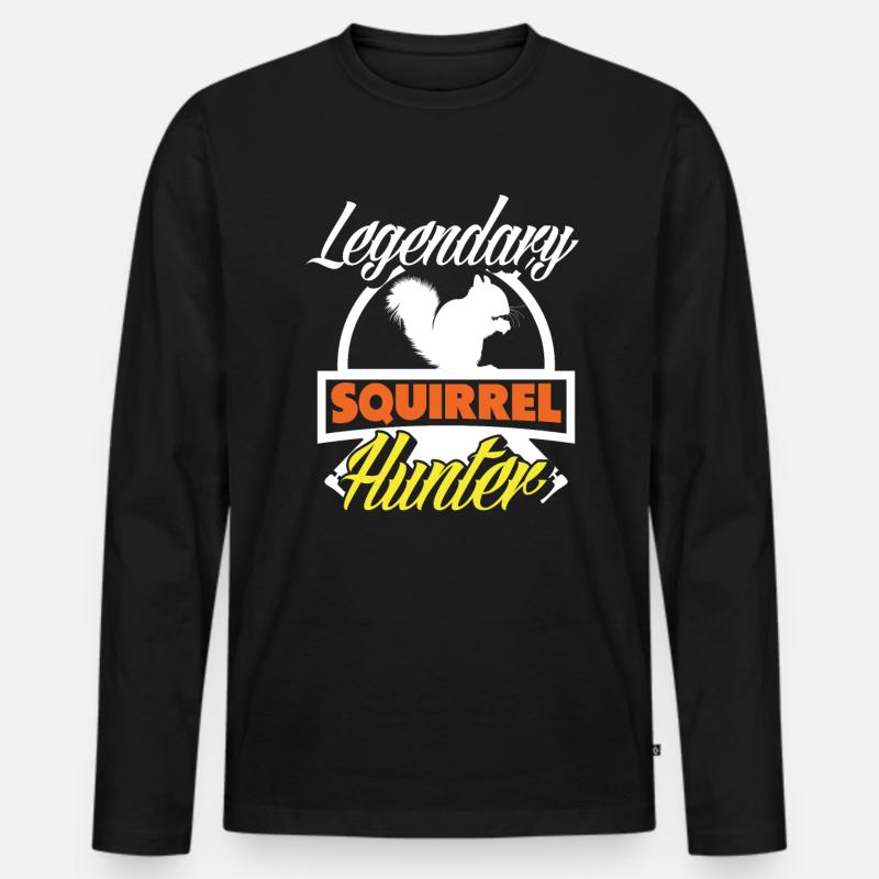 Eichhörnchen Jäger - Männer Premium Bio Langarmshirt - Schwarz