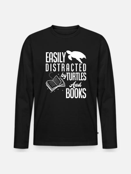 Turtles Books Turtle - Men's Premium Organic Long Sleeve Shirt - black