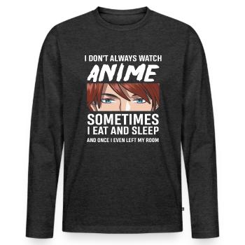 Anime - T-shirt manches longues Premium bio Homme - anthracite chiné - Devant - Nico (187cm)
