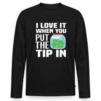 Bartender Tip Waiter Cadeau - T-shirt manches longues Premium bio Homme - noir - Devant - Nico (187cm)