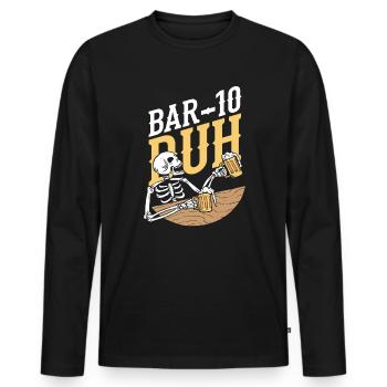 Barman Squelette - T-shirt manches longues Premium bio Homme - noir - Devant - Nico (187cm)