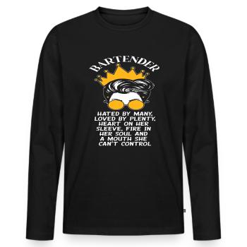 Women Occupation Work Bartender - Men's Premium Organic Long Sleeve Shirt - black - Front - Nico (187cm)