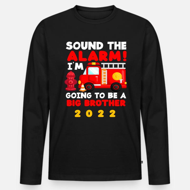Feuerwehr Bruder Nachwuchs 2022 - Männer Premium Bio Langarmshirt - Schwarz