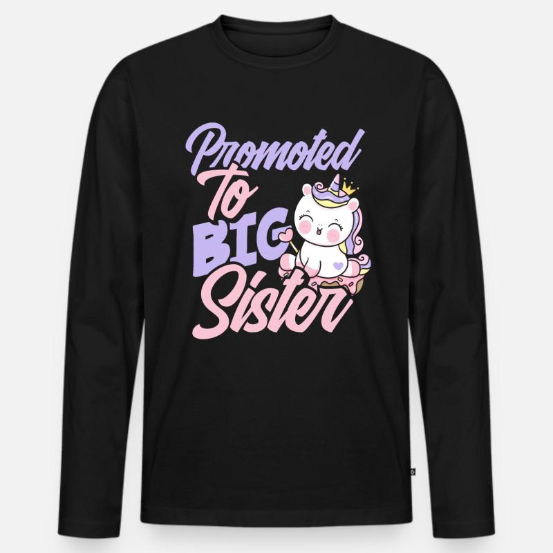 Nachwuchs Mädchen Schwester - Männer Premium Bio Langarmshirt - Schwarz