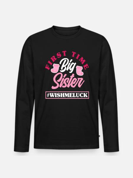 Girls Sister Siblings - Men's Premium Organic Long Sleeve Shirt - black